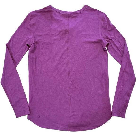 Lululemon Love Scoop Long Sleeve - Heathered Grape - Size 2 - Women's Soft - Picture 3 of 6